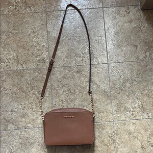 Michael Kors Tan Crossbody Bag with Gold Chain